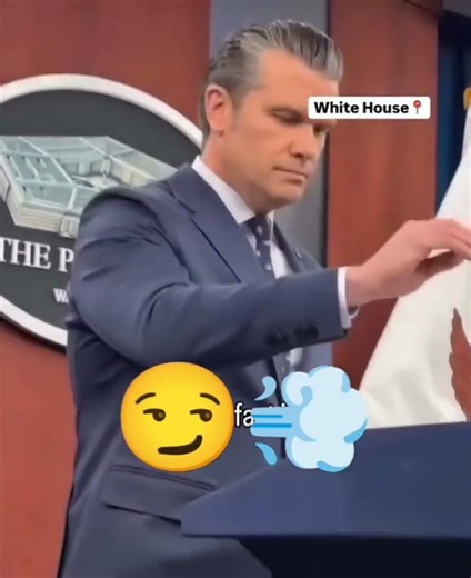 Pete Hegseth Akward Fart Moment at White House Pressbriefing
