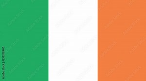 Animated illustration of Ireland flag for background in flat design