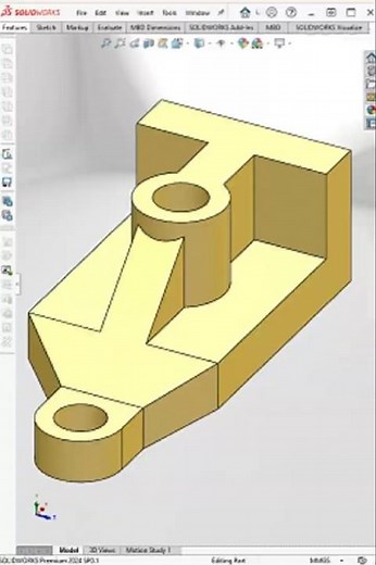 Engineering Drawing Exercise | Third View Construction and 3D Object. Exercise 3.01.01b