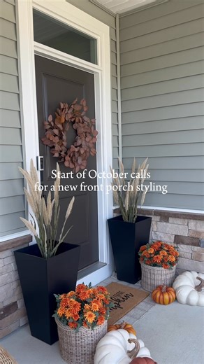 Cozy season starts at the front door 🧡🍁 @thislovelyabode shows us how to layer pumpkins, greenery, and mums for instant fall charm ✨ | Afloral