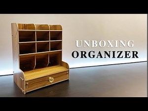 Wooden Desk/Pen Organizer Storage UNBOXING + ASSEMBLING