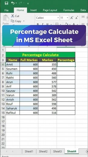Percentage Calculation in Excel | Excel Trips and Tricks