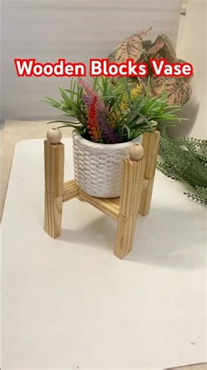 Wooden Blocks Vase | Home Decor Craft diy|#shorts #youtubeshorts #diy