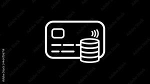 Animated finance icon with alpha channel. Transparent background. Line business Illustration for website, infographics, presentation. Graphic element related to payment, banking, management operations