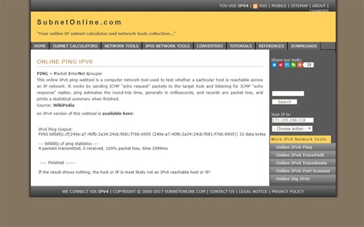 启用IPv6地址访问网站