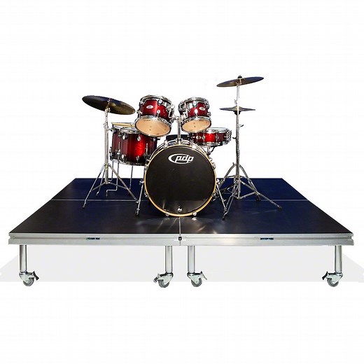 QuickLock Staging 8'x8' Mobile Drum Riser, Industrial Finish