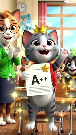 Kya Billi Banegi Topper ?🏆📚🌟🐱 #shorts #kiddy_piddy