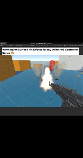Working on Surface Hit Effects for my Unity FPS Controller Series 🔥 #tutorial #shorts