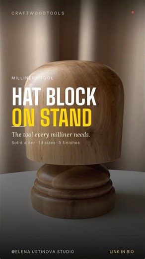 The Round Hat Block on Stand — the tool every milliner needs.