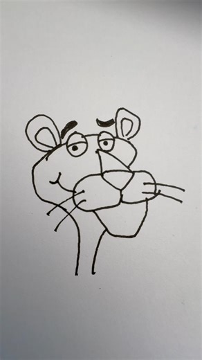 Easy pink panther drawing #pink #panther #cartoon #drawing #doodle #easydrawing #sketch