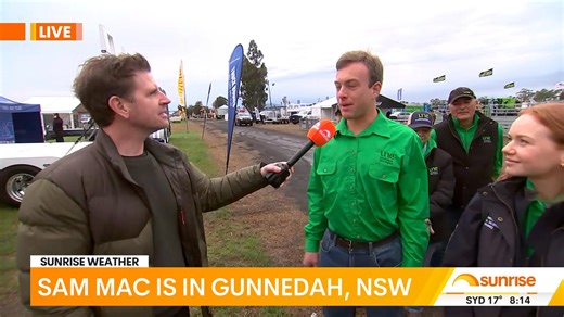 Hayden, Jen and Grace from University of New England, AU with Sam Mac on Sunrise, inspiring the next gen with the world of possibilities available by studying agriculture. 📍 Find out more about courses, colleges, scholarships and more at site E 26-27 | AgQuip