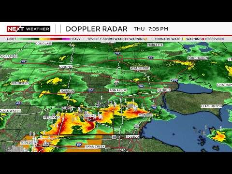 Live radar: Tracking thunderstorms moving through Southeast Michigan