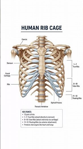 Ribs Cage Anatomy 🔥 | True,false &floating ribs explained ‪@physiopulse1‬