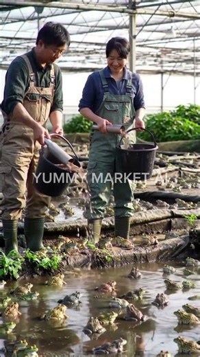 Feeding Thousands of Frogs — Middle-Aged Frog Breeder Couple.@syarwani-ai