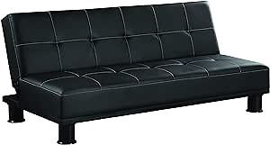 Coaster Home Furnishings Convertible Upholstered Sofa Bed Black, 43" L x 71" W x 14.5" H (300163)