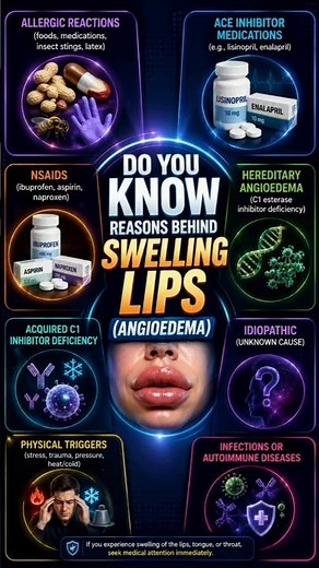 Swollen Lips? 😨 8 Hidden Causes of Angioedema You Should Never Ignore!