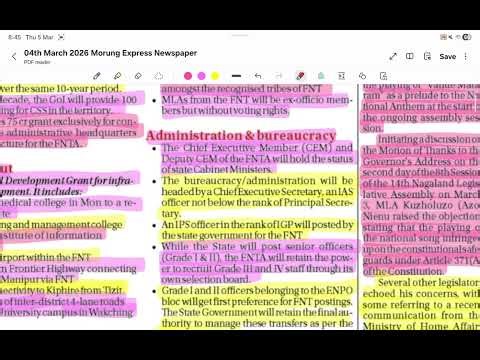 4th March 2026 (Wednesday) Morung Express Newspaper Analysis for NPSC and NSSB exam