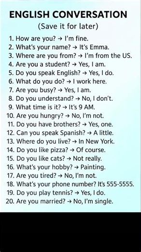 20 Daily English Conversation Questions & Answers | Speak Natural English #english #vocabulary