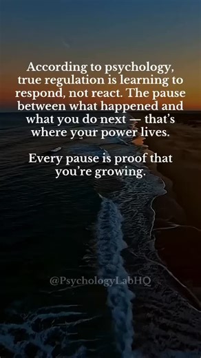 That pause before reacting? That’s healing showing up in real time. If you’ve learned to take a breath before reacting — you’re already winning. #growth #selfregulation #selfcontrol #mindfulness #motivation | Psychology Lab