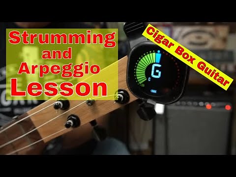 How to Play Cigar Box Guitar - 3 String Strumming and Arpeggio Lesson.