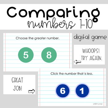 Comparing Numbers 1-10 | Smart Board Game | Digital Resource   Activity