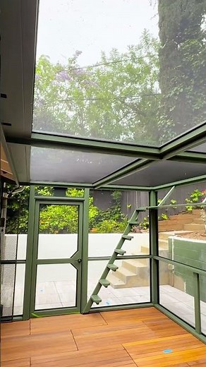 Massive Studio City Screened-in Patio Catio #cat #screenedporch #pets