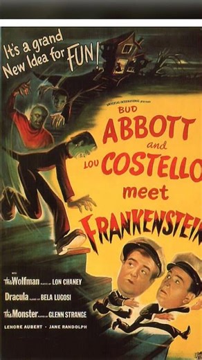 Abbott and Costello Meet Frankenstein, Horror-Comedy Classic, 1948 #shorts #vintage #poster