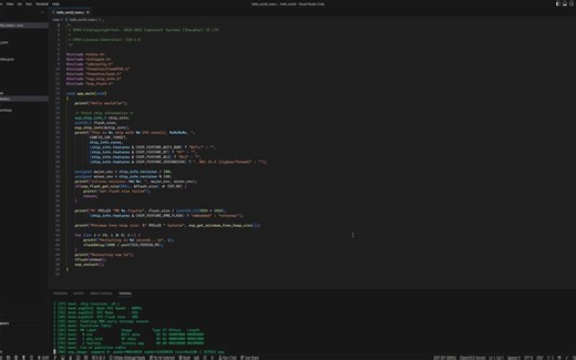 esp32 vscode hello world