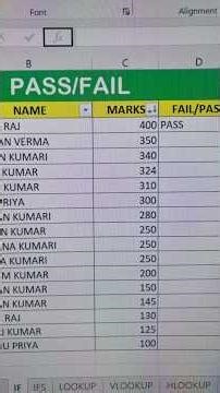 Excel Me Pass Fail Kaise Nikale 🔥 | IF Formula Trick | #Excel #PassFail
