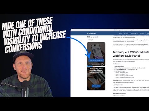 Use Conditional Visibility to hide or show elements in Webflow to Increase Conversions