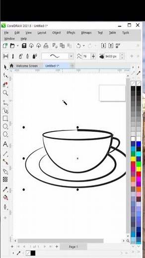 How to Draw a Tea Cup in CorelDRAW 2021 | Easy Vector Line Art Tutorial