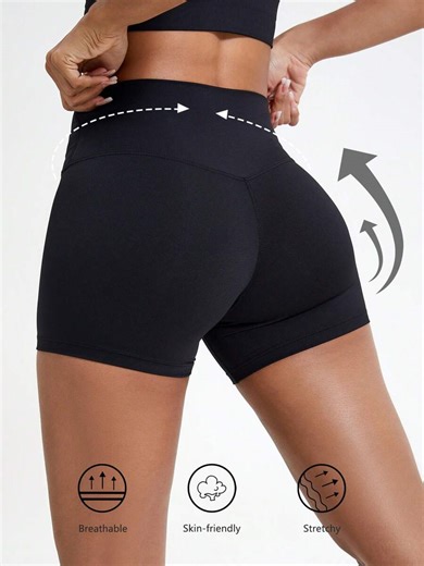 1 Pc Yoga Sport Bottoms Outdoor Workout Running Gym Training Shorts High Waisted Breathable Cycling Shorts