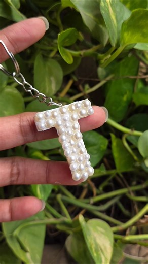 DIY Pearl Letter Keychain ✨ | Handmade Personalized Keychain | Easy Craft Idea