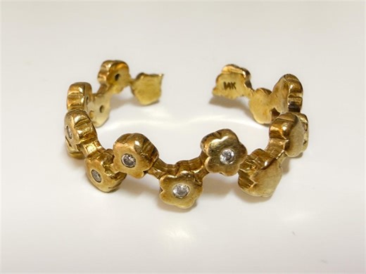 Vintage 14k Diamond Flower Toe Ring 2.2g - Etsy