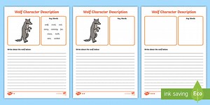 Wolf Character Description Differentiated Writing Frames