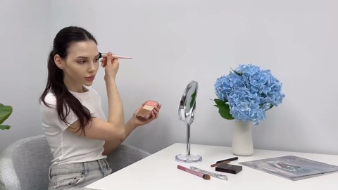 Snowflakes 1X / 15X Magnifying Makeup Mirror with Stand - 7 Inch Tabletop Vanity Mirror for Bathroom or Bedroom with 360° Rotation.