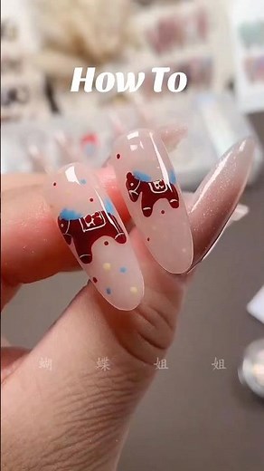 Super Easy Cute Cartoon Animal Nails | Dotting Tool Nail Art for Beginners #pressonnailstutorial