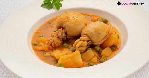 Guiso de sepia con patatas y guisantes, receta de Karlos Arguiñano