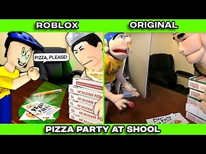 SML Movie vs ROBLOX BROOKHAVEN | Pizza Party At School ! Side by Side