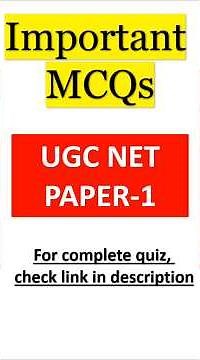 UGC NET Paper 1| Important MCQs with Answers & Explanations | Exam Practice 2025 #ugcnet #paper1