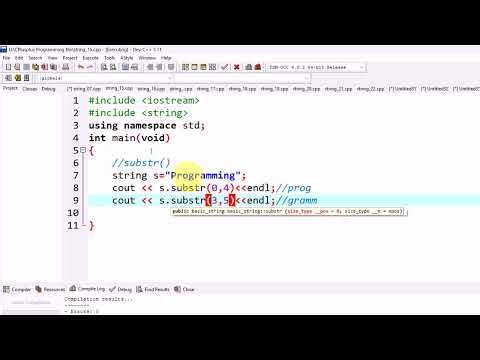Lecture: |string substr function with examples| string class| string function|Pashto