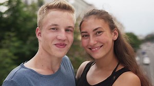 Man and woman laughing together - Free Stock Video