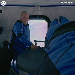 1.2M views · 10K reactions | WATCH: William Shatner and his crewmates experienced weightlessness during Blue Origin's space flight on Wednesday (10/13). At one point Shatner can be seen turning to the camera and whispering, 'wow.' | CBS Newspath | Facebook