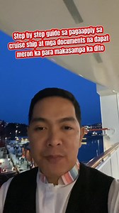 311 reactions · 31 shares | Step by step guide sa pagaapply sa cruise ship at mga documents na dapat meron ka para makasampa ka dito #kamarinovlog #seafareradvice #cruiseshipdream #marinoph #seamantips #lifestyle #jobs #jackpot #OFW #fblifestyle | Ka Marino Vlog | Facebook