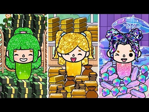 Everything Triplets Touch Turns into MONEY, GOLD and DIAMOND | Toca Boca | Toca life world