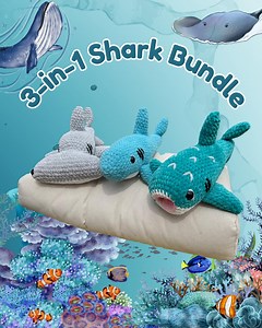 Crochet Shark Pattern Bundle: 3-in-1 Amigurumi (PDF Pattern) - Etsy