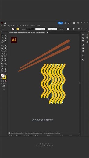 Adobe Illustrator Tips creating a noodle effect using warping #pucktpr #pucktprdesign #Adobe