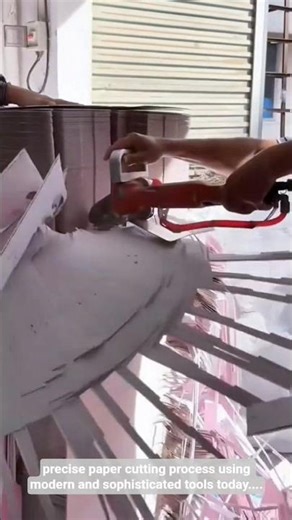 precise paper cutting process using modern and sophisticated tools today....