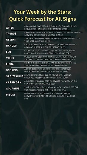 Your Week by the Stars Quick Forecast for All Signs #astrology #zodiac