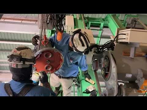天井クレーン修理(巻上モーター交換)タイムラプス